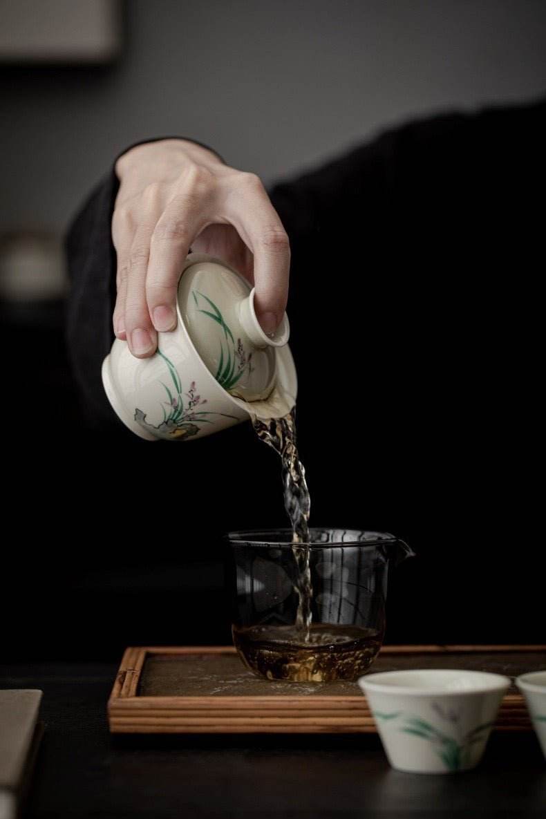 hand painted ceramic kuaike cup portable outdoor gongfu tea gift set - star8s