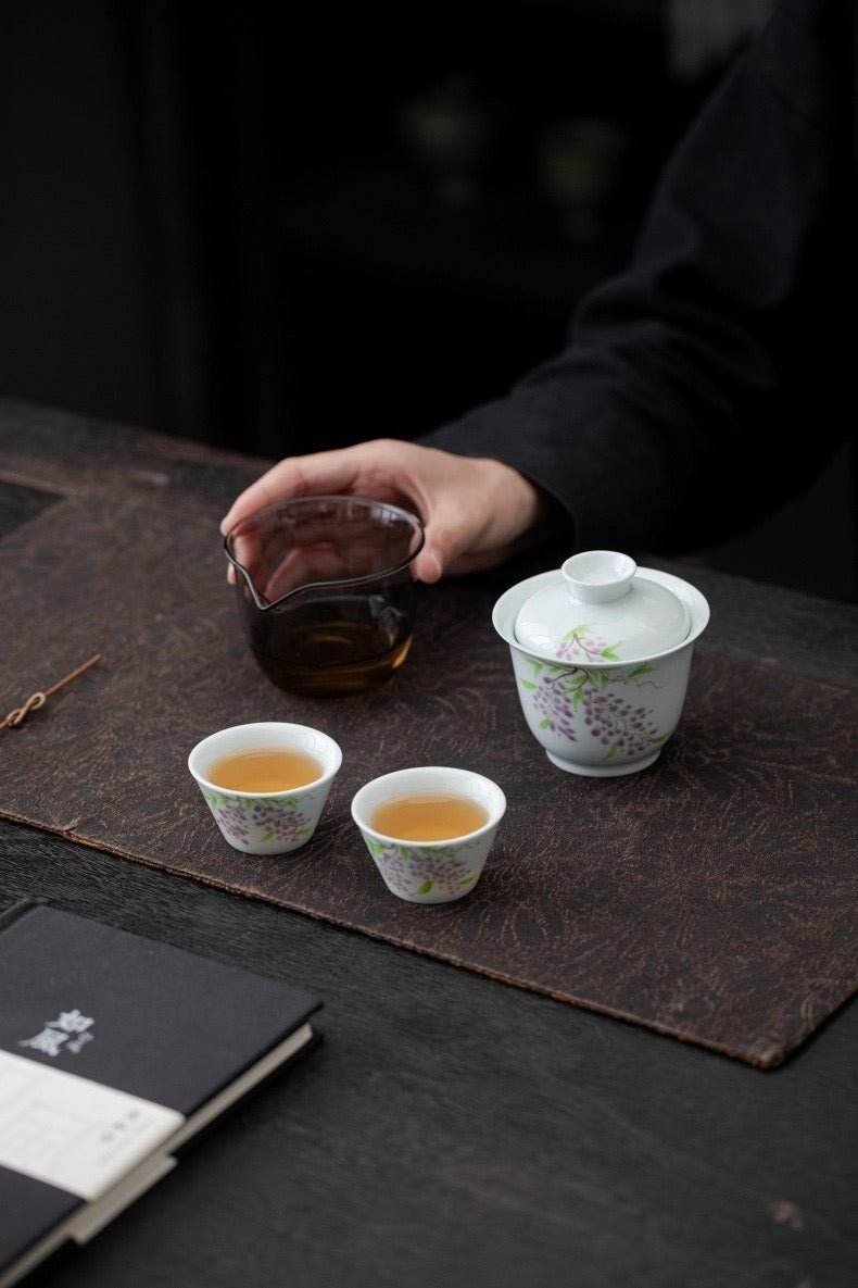 hand painted ceramic kuaike cup portable outdoor gongfu tea gift set - star8s