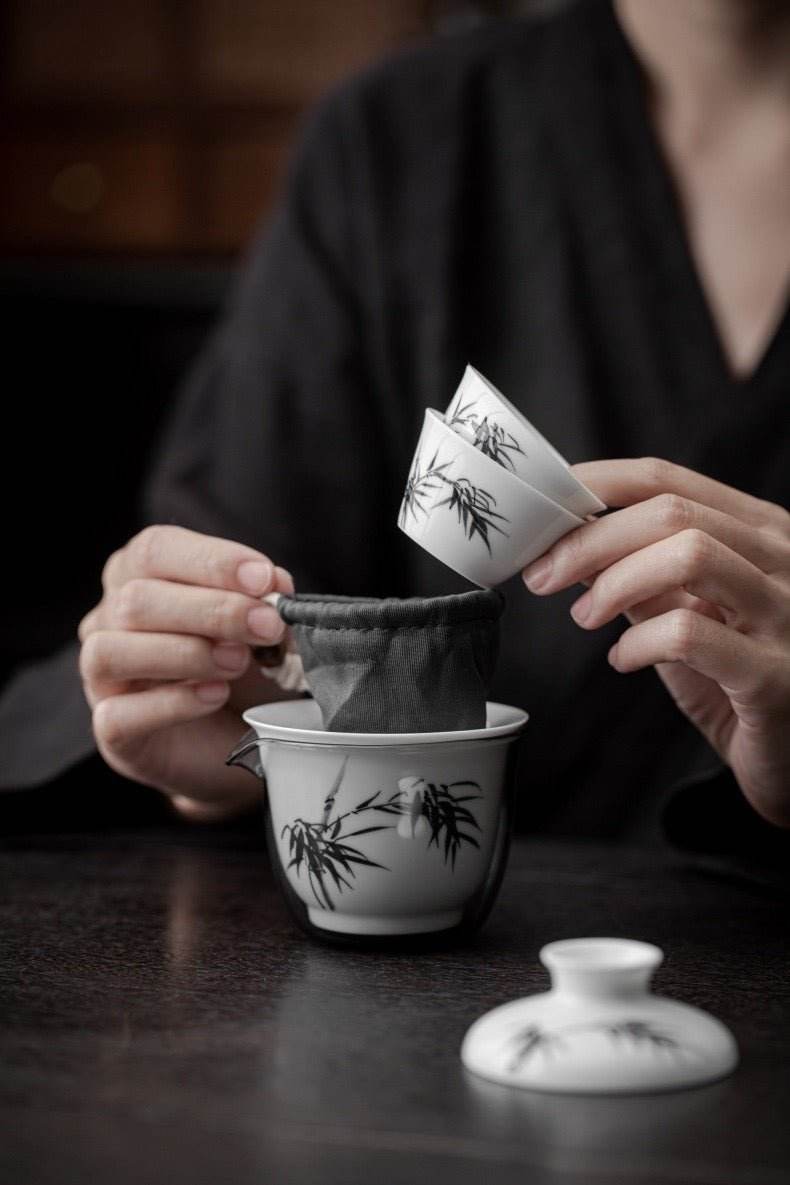 hand painted ceramic kuaike cup portable outdoor gongfu tea gift set - star8s