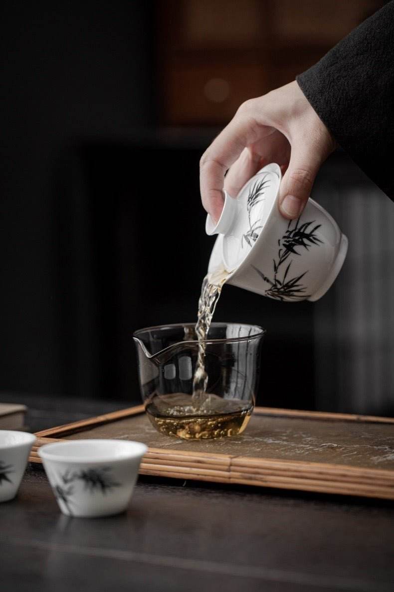 Hand Painted Ceramic Kuaike Cup Portable Outdoor Gongfu Tea Gift Set - STAR8S