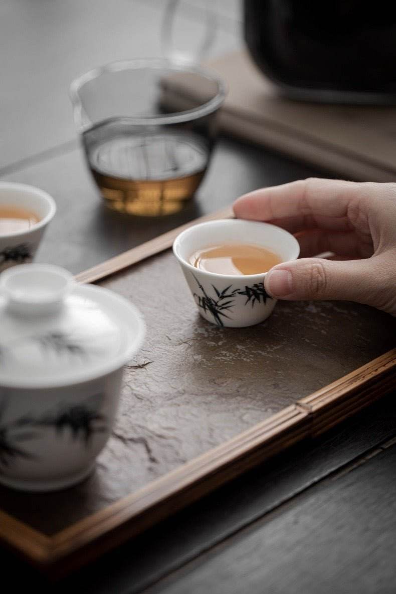 hand painted ceramic kuaike cup portable outdoor gongfu tea gift set - star8s