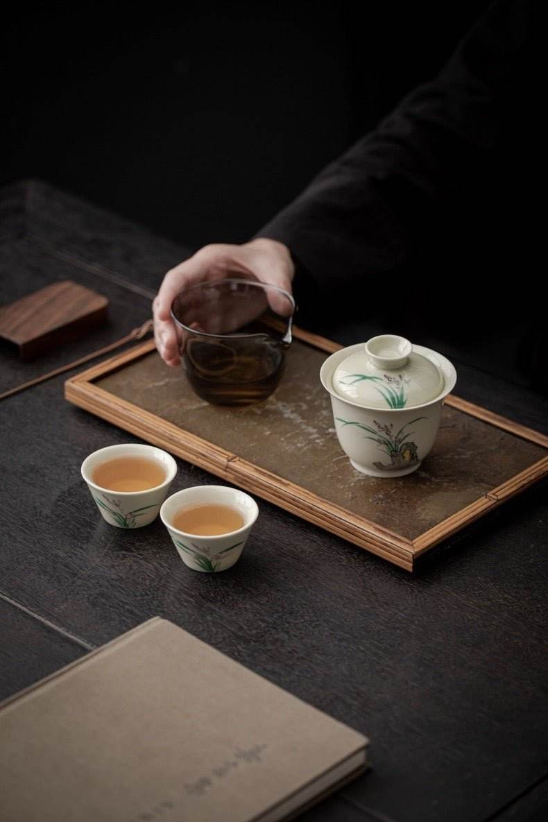 hand painted ceramic kuaike cup portable outdoor gongfu tea gift set - star8s