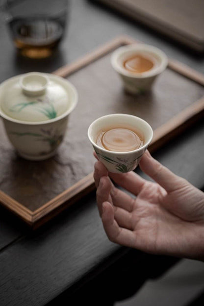 Hand Painted Ceramic Kuaike Cup Portable Outdoor Gongfu Tea Gift Set - STAR8S