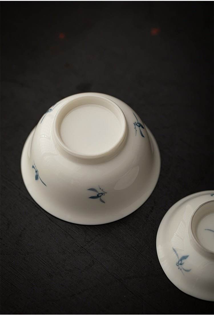 Hand Painted Orchid Ceramic Travel Chinese Tea Set Portable for Solo Use - STAR8S