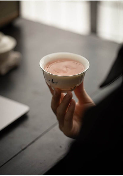 Hand Painted Orchid Ceramic Travel Chinese Tea Set Portable for Solo Use - STAR8S