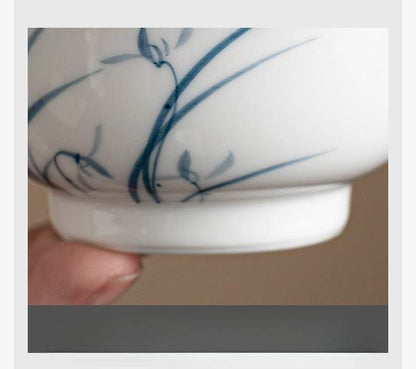 Hand Painted Orchid Kuaike Cup Portable Ceramic Tea Set for Camping - STAR8S