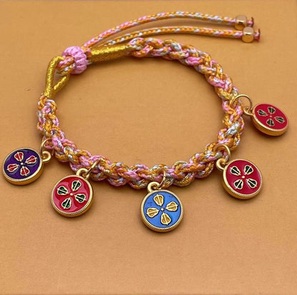 Hand - woven Five - Way God of Wealth & Zajiram Thangka Bracelet, Tibetan - style Jewelry - STAR8S