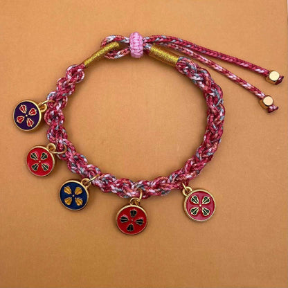 Hand - woven Five - Way God of Wealth & Zajiram Thangka Bracelet, Tibetan - style Jewelry - STAR8S