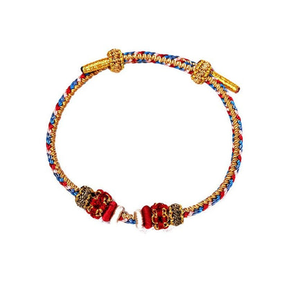 Handcrafted Dunhuang - Style Colorful Red String Bracelet with Five - Colored Pendant for Women's Zodiac Year | STAR8S - STAR8S