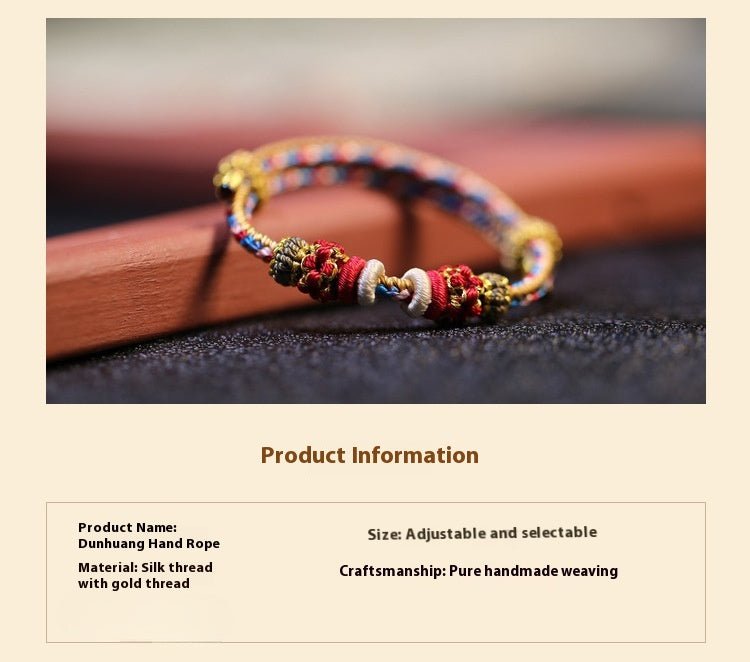 Handcrafted Dunhuang - Style Colorful Red String Bracelet with Five - Colored Pendant for Women's Zodiac Year | STAR8S - STAR8S