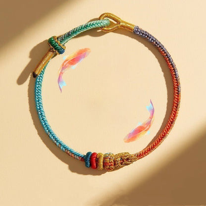 Handcrafted Mandala Seven Wisdom Red String Bracelet for Men & Women - Colorful Koi Fish Lucky Charm Gift - STAR8S