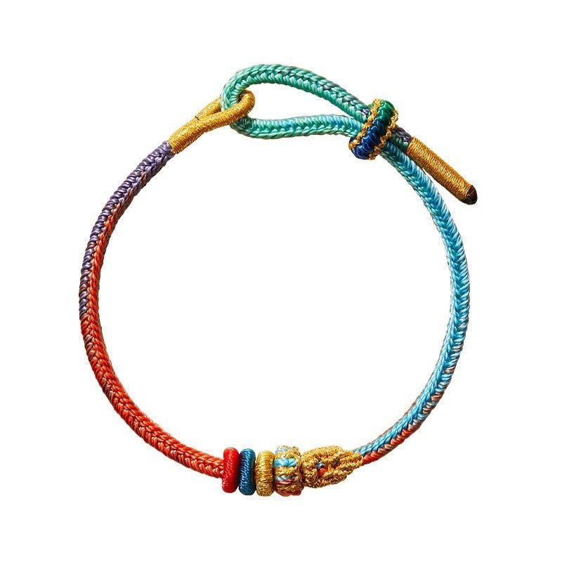 handcrafted mandala seven wisdom red string bracelet for men & women - colorful koi fish lucky charm gift - star8s