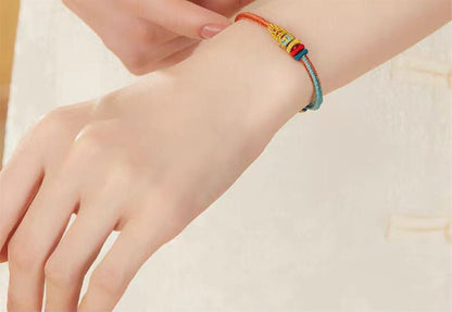 Handcrafted Mandala Seven Wisdom Red String Bracelet for Men & Women - Colorful Koi Fish Lucky Charm Gift - STAR8S