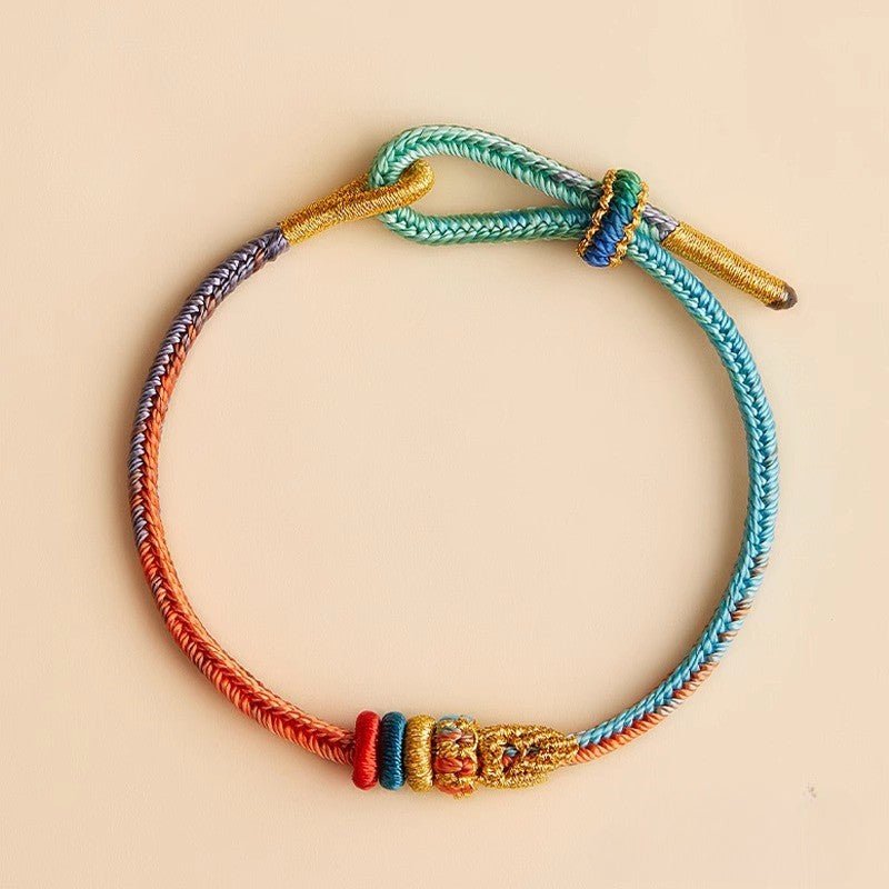 Handcrafted Mandala Seven Wisdom Red String Bracelet for Men & Women - Colorful Koi Fish Lucky Charm Gift - STAR8S