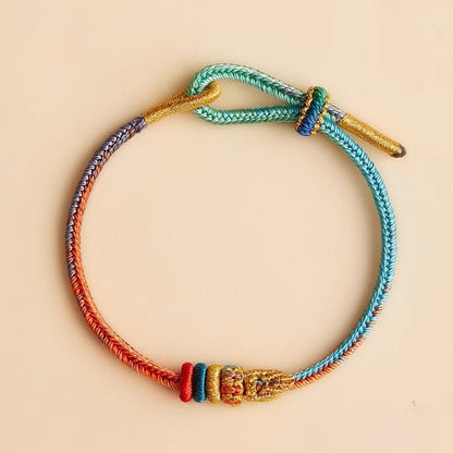 Handcrafted Mandala Seven Wisdom Red String Bracelet for Men & Women - Colorful Koi Fish Lucky Charm Gift - STAR8S