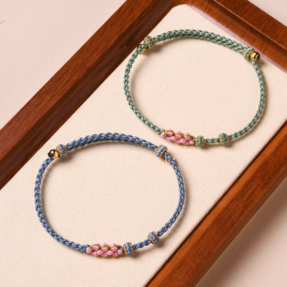 Handcrafted Red String Bracelet – Peach Blossom Design – Valentine’s Day Gift for Her | STAR8S - STAR8S