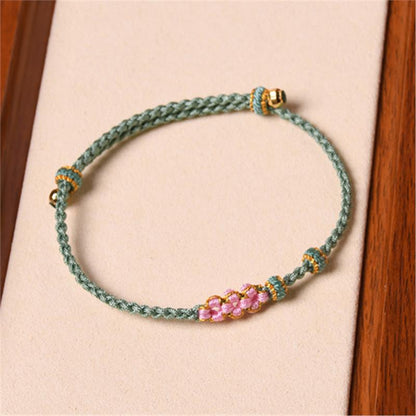 Handcrafted Red String Bracelet – Peach Blossom Design – Valentine’s Day Gift for Her | STAR8S - STAR8S