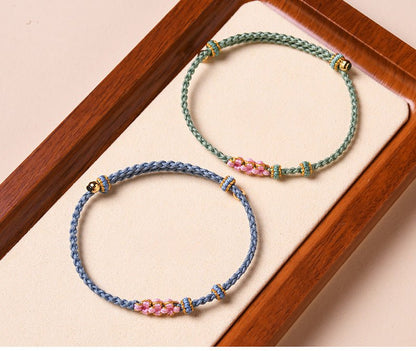 Handcrafted Red String Bracelet – Peach Blossom Design – Valentine’s Day Gift for Her | STAR8S - STAR8S