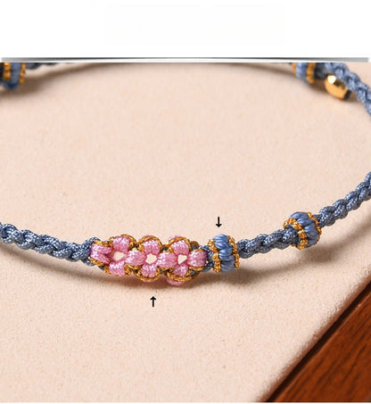 Handcrafted Red String Bracelet – Peach Blossom Design – Valentine’s Day Gift for Her | STAR8S - STAR8S