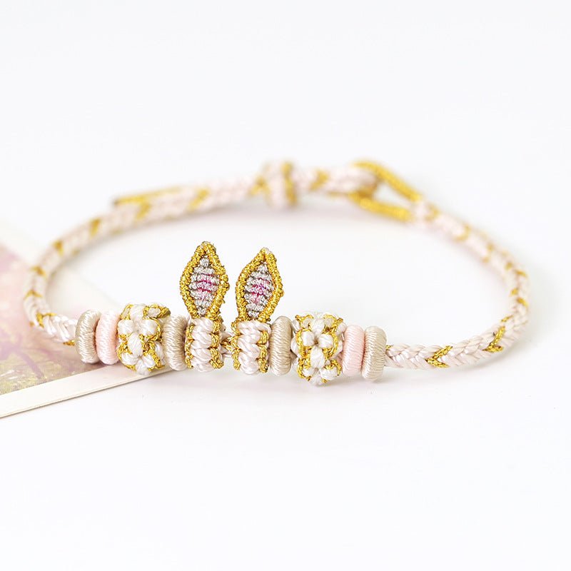 handcrafted red string bracelet – rabbit ears design for the year of the rabbit – lucky charm and gift idea | star8s - star8s