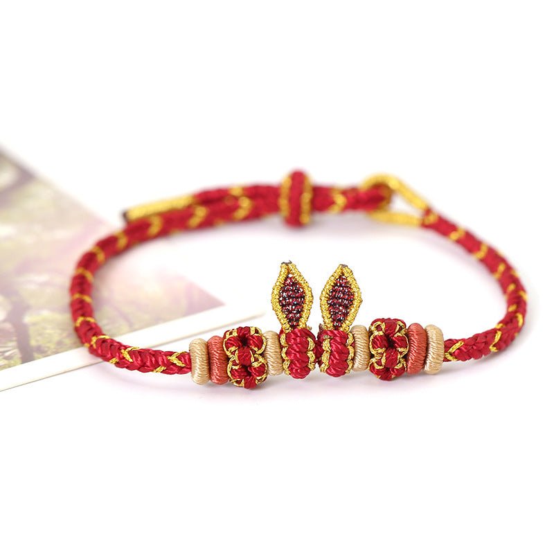 Handcrafted Red String Bracelet – Rabbit Ears Design for the Year of the Rabbit – Lucky Charm and Gift Idea | STAR8S - STAR8S