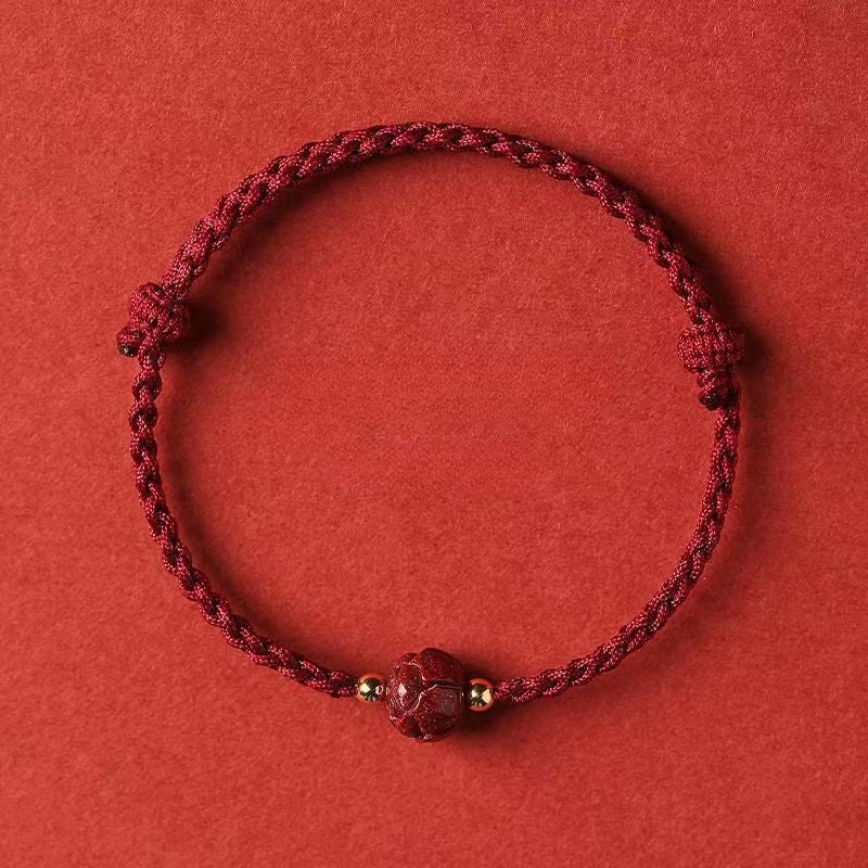 handcrafted red string bracelet with hetian jade & blessing pendant – adjustable & meaningful gift for women - star8s