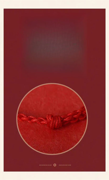 Handmade Bamboo Segment Red String Bracelet with S925 Silver Plated Gold, Good Luck Charm for Exams - STAR8S