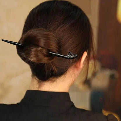 Handmade Black Sandalwood Vintage Hairpin for Hanfu Gift to Girlfriend - STAR8S