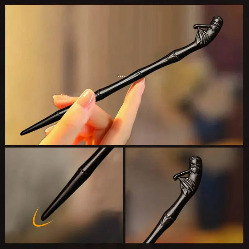 Handmade Black Sandalwood Vintage Hairpin for Hanfu Gift to Girlfriend - STAR8S