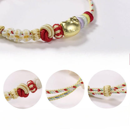 Handmade Braided Peach Blossom Knot Bracelet – Adjustable Chinese Knot Wrist Cord for Luck & Style | STAR8S