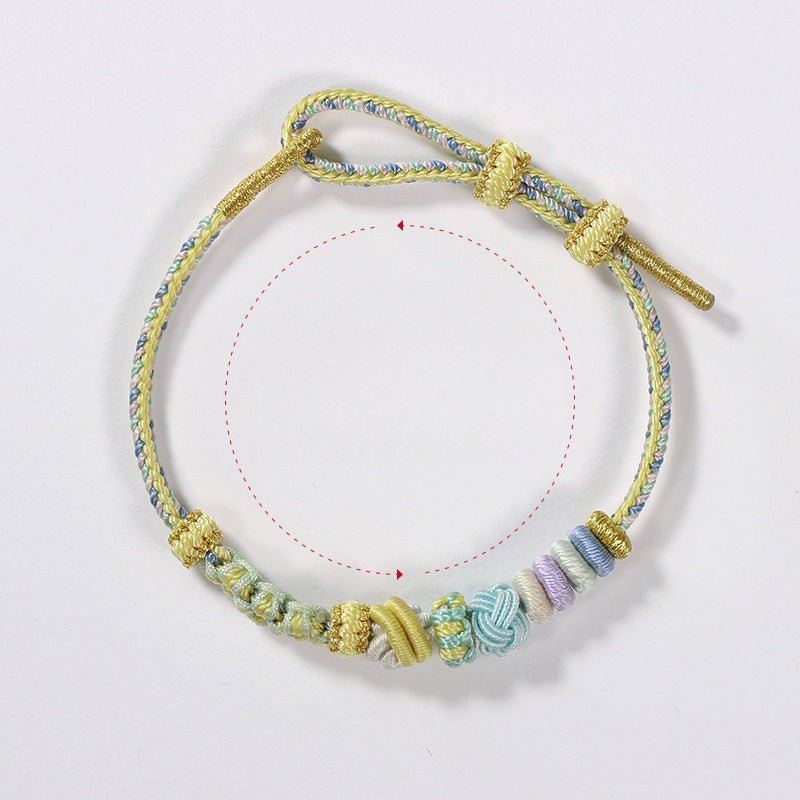 handmade braided peach blossom knot bracelet – adjustable chinese knot wrist cord for luck & style | star8s