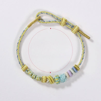 Handmade Braided Peach Blossom Knot Bracelet – Adjustable Chinese Knot Wrist Cord for Luck & Style | STAR8S