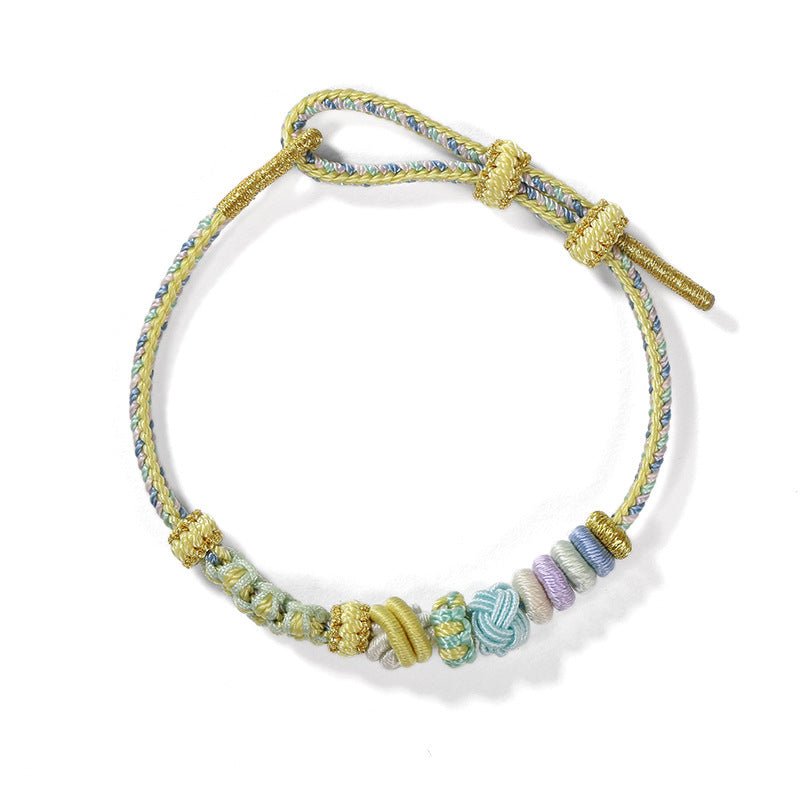 handmade braided peach blossom knot bracelet – adjustable chinese knot wrist cord for luck & style | star8s