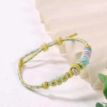 Handmade Braided Peach Blossom Knot Bracelet – Adjustable Chinese Knot Wrist Cord for Luck & Style | STAR8S