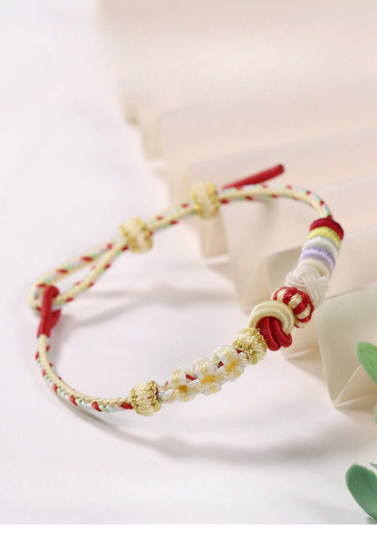Handmade Braided Peach Blossom Knot Bracelet – Adjustable Chinese Knot Wrist Cord for Luck & Style | STAR8S