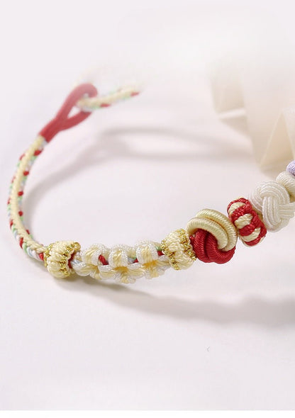 Handmade Braided Peach Blossom Knot Bracelet – Adjustable Chinese Knot Wrist Cord for Luck & Style | STAR8S