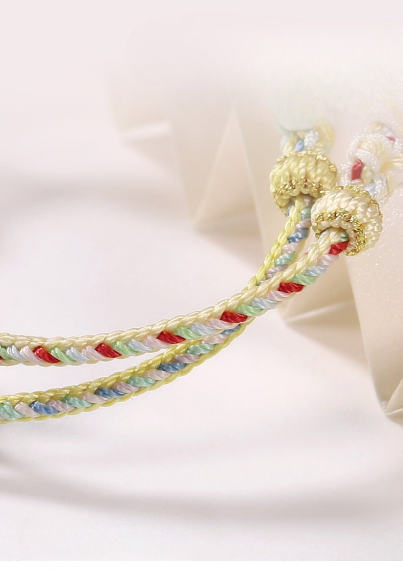 handmade braided peach blossom knot bracelet – adjustable chinese knot wrist cord for luck & style | star8s