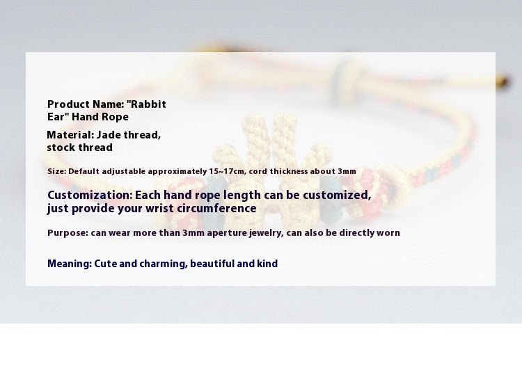 handmade bunny ears bracelet – cute adjustable red string bracelet | star8s - star8s