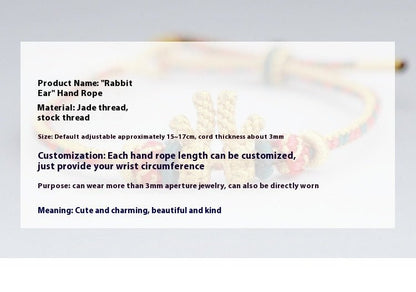 Handmade Bunny Ears Bracelet – Cute Adjustable Red String Bracelet | STAR8S - STAR8S