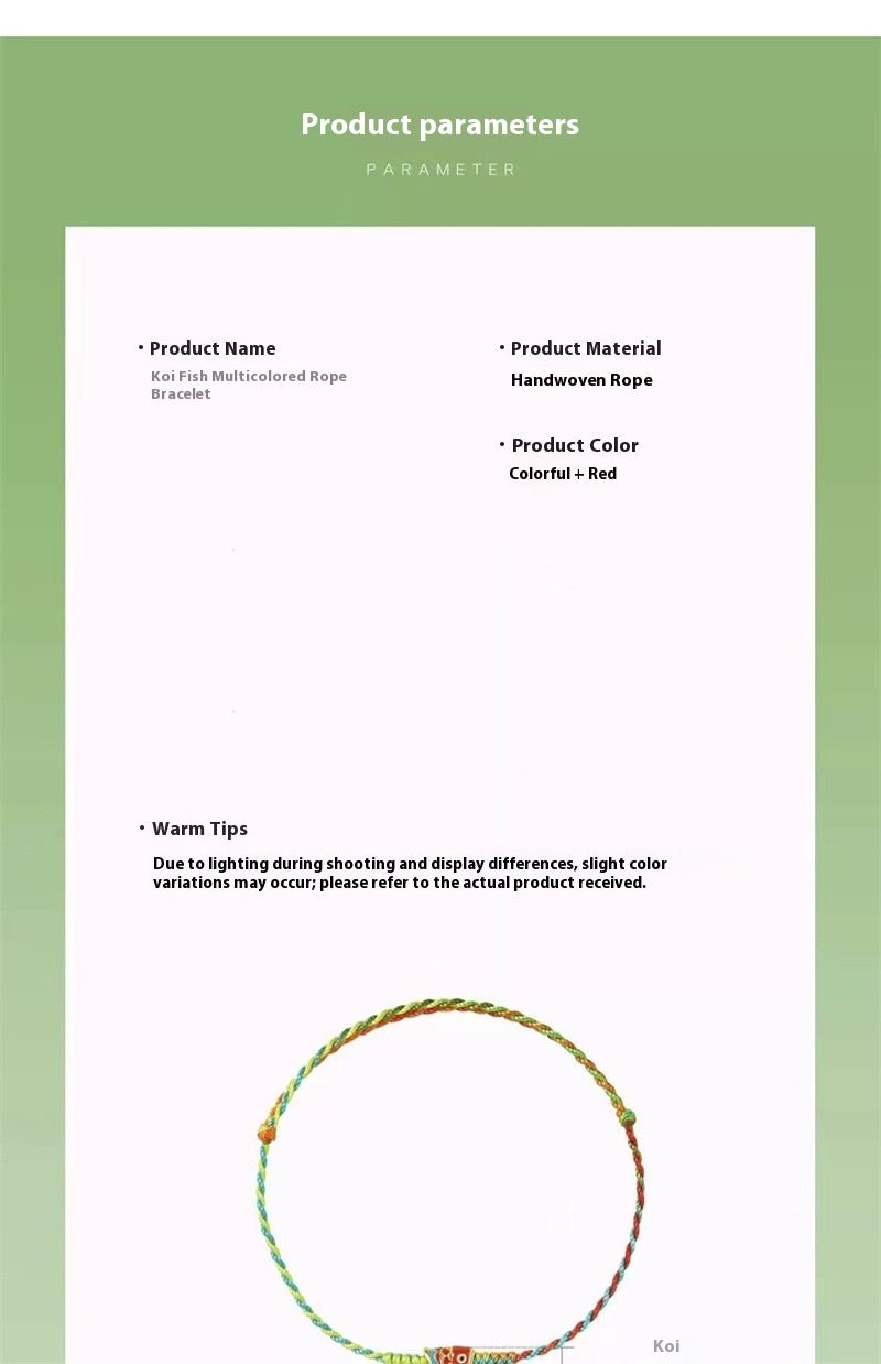 handmade colorful red string bracelet with koi fish for women | 2025 dragon boat festival gift - star8s