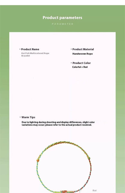 Handmade Colorful Red String Bracelet with Koi Fish for Women | 2025 Dragon Boat Festival Gift - STAR8S