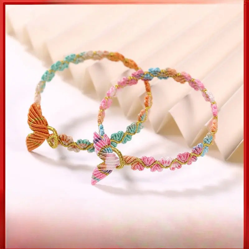 handmade dragon boat festival five‑color koi fish tail bracelet – heart‑to‑heart lucky wrist cord  | star8s
