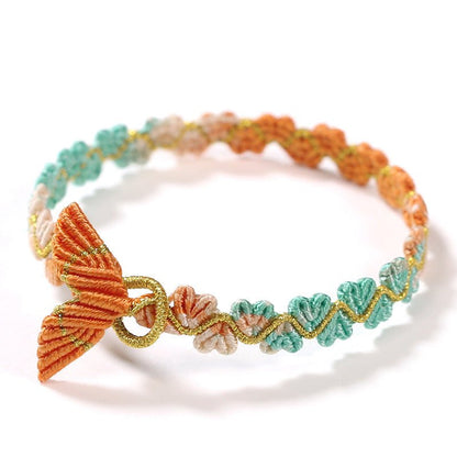 Handmade Dragon Boat Festival Five‑Color Koi Fish Tail Bracelet – Heart‑to‑Heart Lucky Wrist Cord  | STAR8S
