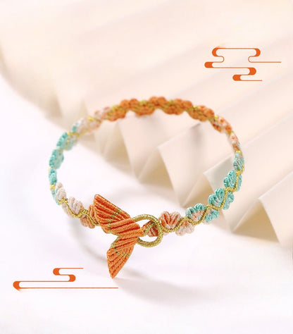 Handmade Dragon Boat Festival Five‑Color Koi Fish Tail Bracelet – Heart‑to‑Heart Lucky Wrist Cord  | STAR8S