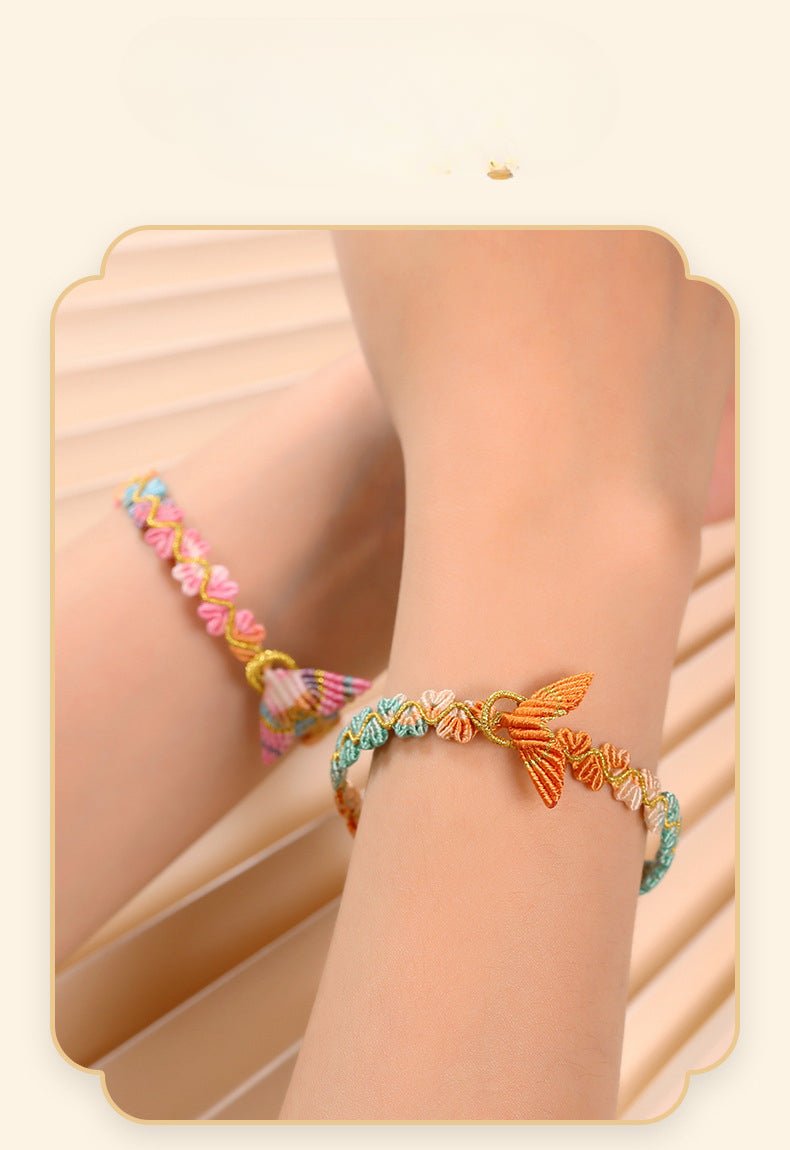 Handmade Dragon Boat Festival Five‑Color Koi Fish Tail Bracelet – Heart‑to‑Heart Lucky Wrist Cord  | STAR8S