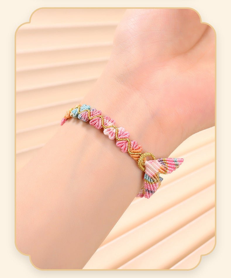 Handmade Dragon Boat Festival Five‑Color Koi Fish Tail Bracelet – Heart‑to‑Heart Lucky Wrist Cord  | STAR8S