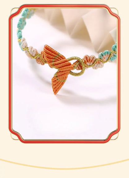 Handmade Dragon Boat Festival Five‑Color Koi Fish Tail Bracelet – Heart‑to‑Heart Lucky Wrist Cord  | STAR8S