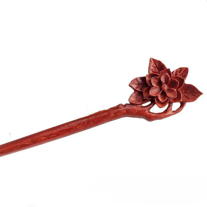 Handmade Green Sandalwood Hairpin, Classic Hanfu Hairstyling Accessory - STAR8S