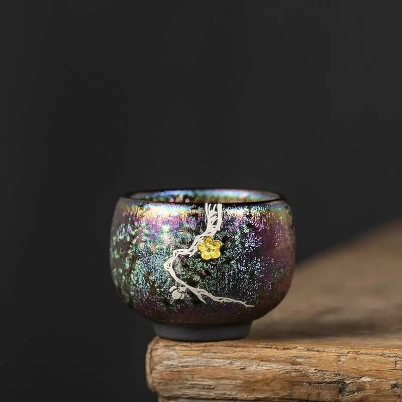 handmade jianzhan tea cup – silver kintsugi cups, gifting relax & cultural mastery - star8s