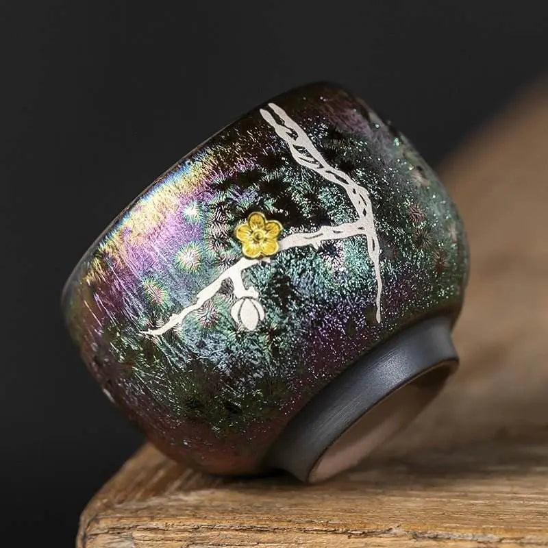 Handmade Jianzhan tea cup – Silver Kintsugi Cups, Gifting Relax & Cultural Mastery - STAR8S